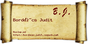 Bordács Judit névjegykártya